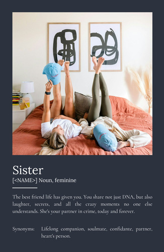 Create Your Personalized Sister Definition Poster – Add Up to 9 Photos