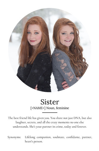 Create Your Personalized Sister Definition Poster – Add Up to 9 Photos