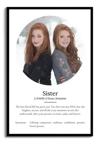 Create Your Personalized Sister Definition Poster – Add Up to 9 Photos