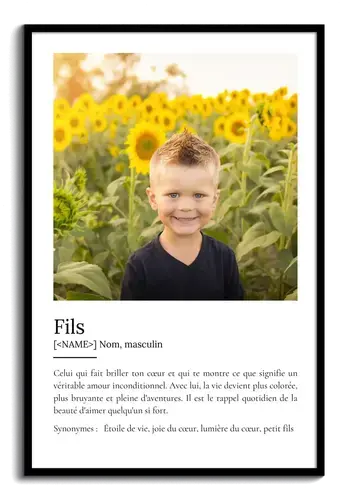 Poster Définition Personnalisé Fils - Cadeau Unique et Touchant Poster Définition Personnalisé Fils - Cadeau Unique et Touchant