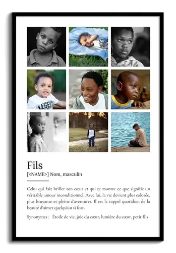 Poster Définition Personnalisé Fils - Cadeau Unique et Touchant Poster Définition Personnalisé Fils - Cadeau Unique et Touchant