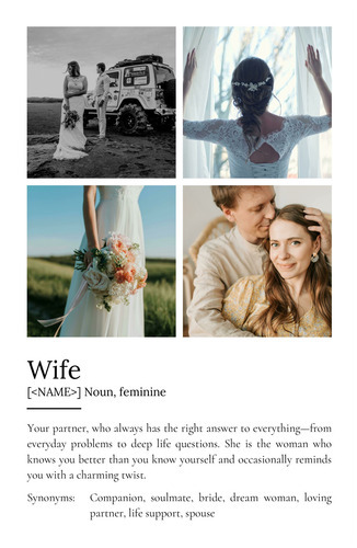 "Create Your Personalized Wife Definition Poster - Unique Gift Idea"