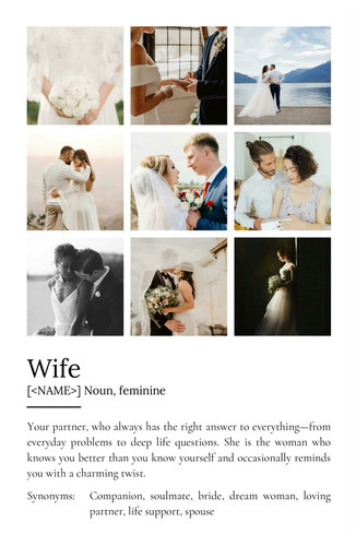 "Create Your Personalized Wife Definition Poster - Unique Gift Idea"