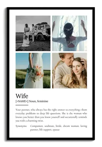 "Create Your Personalized Wife Definition Poster - Unique Gift Idea"