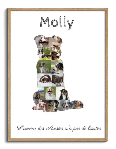 Collage Silhouette Berger Australien Personnalisée