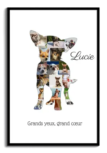 Collage Personnalisée Chihuahua - Créez de Touchants Souvenirs Visuels