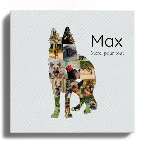 Collage Photo Silhouette Chien - Personnalisez avec Vos Photos et Texte Collage Photo Silhouette Chien - Personnalisez avec Vos Photos et Texte