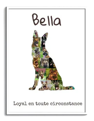 Collage Photo Silhouette Chien - Personnalisez avec Vos Photos et Texte Collage Photo Silhouette Chien - Personnalisez avec Vos Photos et Texte