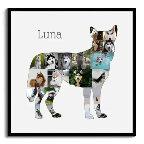 Create Your Own Husky Photo Collage - Personalized Gift for Dog Lovers
