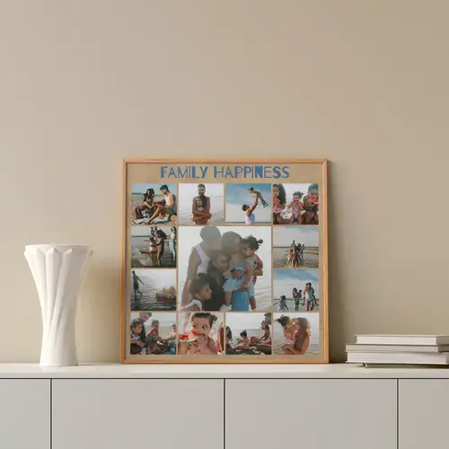 Family Photo Collage Templates with Optional Text