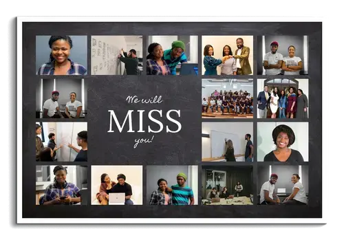 Farewell Photo Collage with Center Text