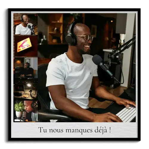 Collage d’adieu collègues avec texte central