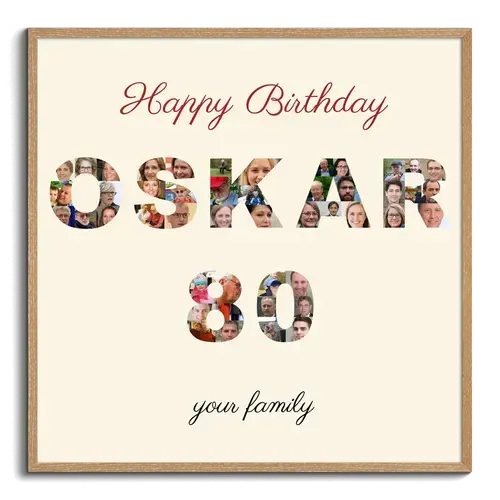Create a Personalized Birthday Photo Collage with Custom Name & Number
