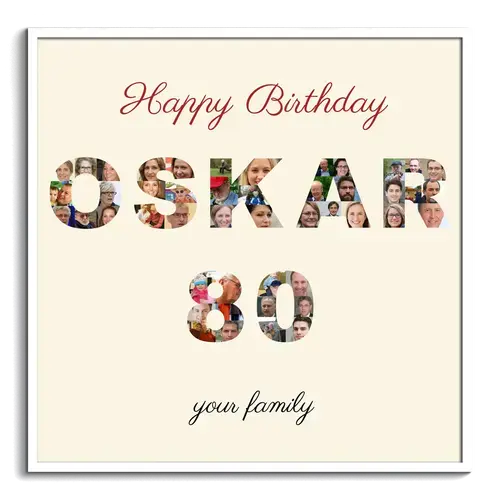 Create a Personalized Birthday Photo Collage with Custom Name & Number