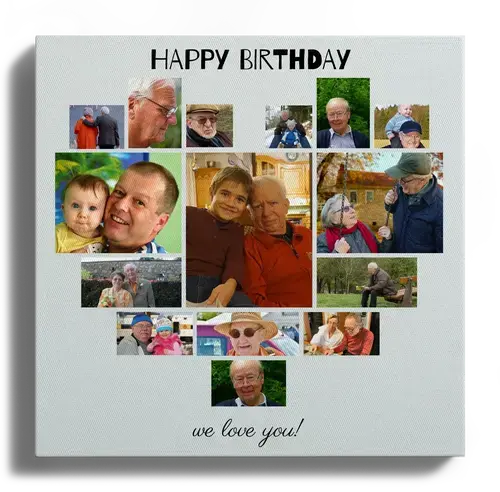 Heart Collage with Photos as Birthday Gift
