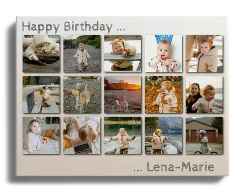 Collage photo en grille avec photos d enfant pour anniversaire