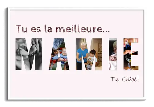 Photos en lettres meilleure grand mere cadeau des petits enfants
