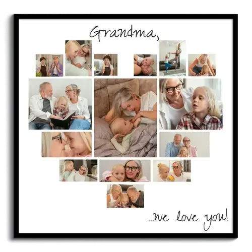 Photo collage heart grandma we love you special appreciation for grandparents