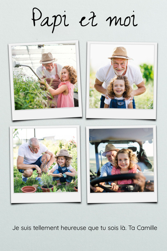 Collage photo Polaroid pour Papi - créez un cadeau personnalisable