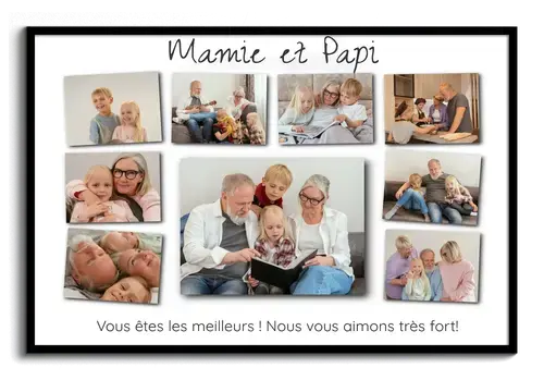 Cadeau pour mamie et papy vous etes les meilleurs collage photo