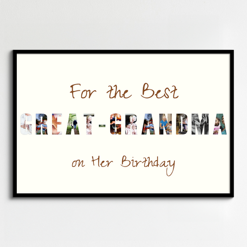 photos as text collage for the best GREAT GRANDMA birthday