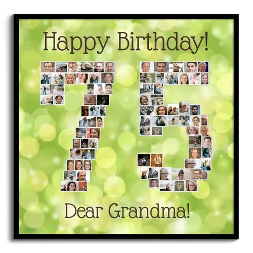 photos arranged as number happy birthday grandma create photo collage