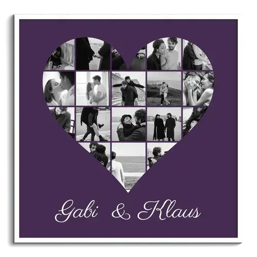 Collage photo en coeur amour et partenariat