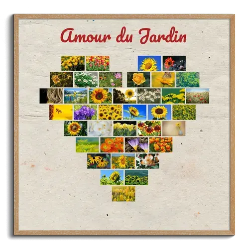 Fotocollage coeur avec photos de jardin