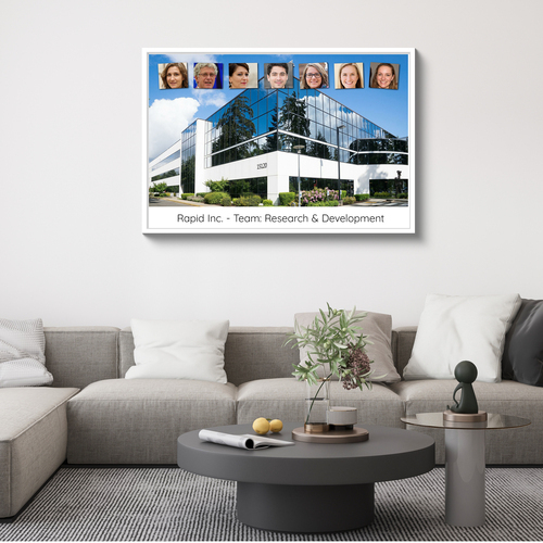 Create Your Custom Team Photo Collage on Alu-Dibond for Your Business Display