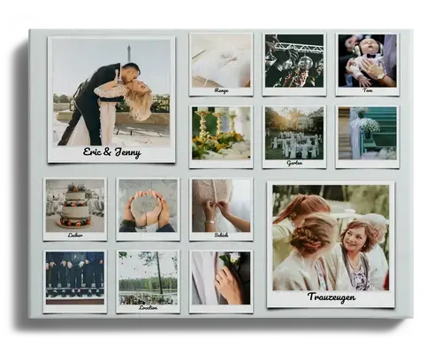 Fotocollage idee creative mariage avec polaroids labelises