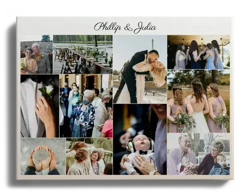 Fotocollage mariage souvenir ou cadeau avec photos