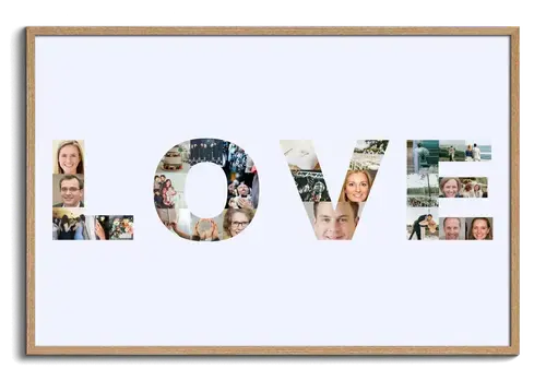 Mot LOVE en photomontage