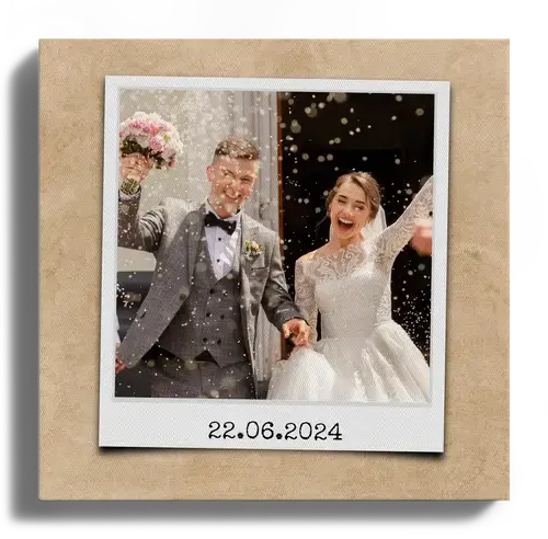 Photo Polaroid Mariage Unique – Immortalisez Votre Grand Jour avec Dates et Textes