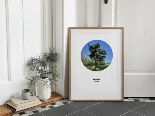 Vertical Print with Round Photo & Custom Text
