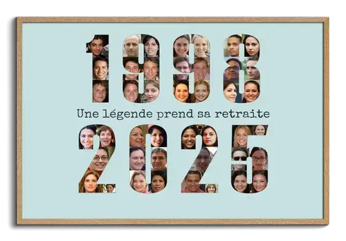 "Collage Photos Années Retraite Personnalisée - Cadeau Souvenirs Unique"