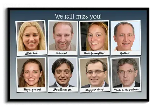 Photo collage farewell colleague we will miss you