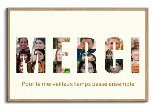 Collage photo personnalisée "MERCI" – Un cadeau unique et mémorable à personnaliser