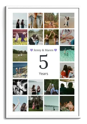 Anniversary Number Collage 5 – 5 Years Together
