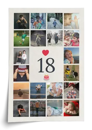 18 Number Photo Collage – Create yours now; personalized; 18th Birthday & Coming-of-Age 18 Number Photo Collage – Create yours now; personalized; 18th Birthday & Coming-of-Age