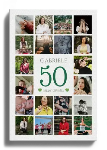 50 Number Photo Collage with Name & Greeting