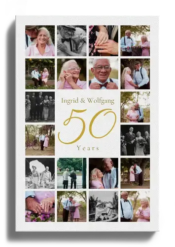 50th Wedding Anniversary Number Photo Collage
