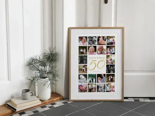 50th Wedding Anniversary Number Photo Collage