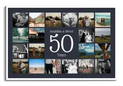 50th Wedding Anniversary Number Photo Collage