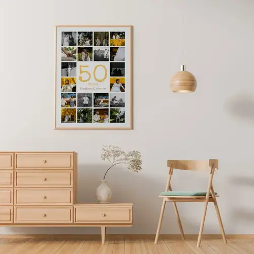 50th Wedding Anniversary Number Photo Collage