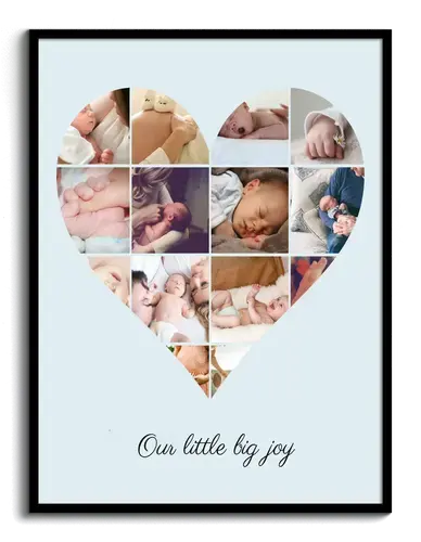Create Your Heart Collage with Baby Photos - Perfect Gift for Birth or Baptism