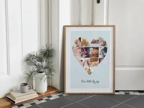 Heart Collage with Baby Photos – Personalized