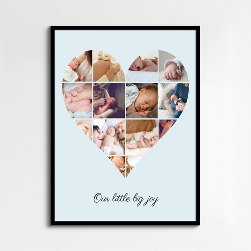 Create Your Heart Collage with Baby Photos - Perfect Gift for Birth or Baptism