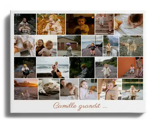 Collage photo avec images denfants avec plusieurs images alignees
