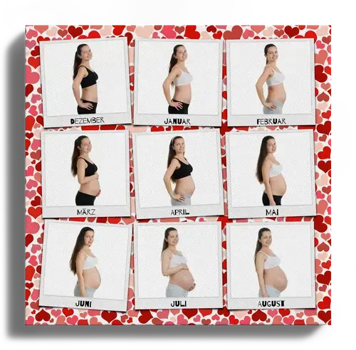 Collage Photo Babybauch Polaroid - Personnalisez votre souvenir de grossesse