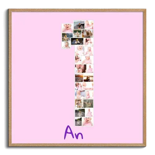 Fotocollage chiffre avec plein de photos enfants ou bebes